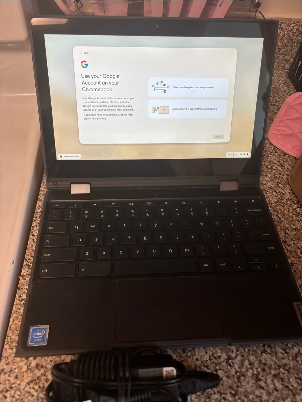 2-in-1 Touchscreen Lenovo 500E Chromebook - Dark Gray